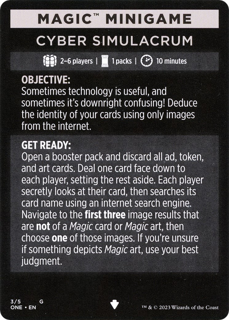 Cyber Simulacrum (Magic Minigame) [Phyrexia: All Will Be One Minigame] | Card Merchant Takapuna