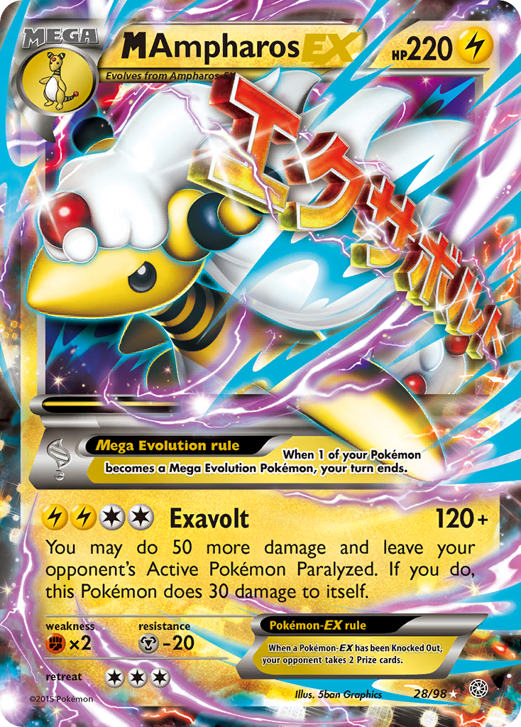 M Ampharos EX (28/98) [XY: Ancient Origins] | Card Merchant Takapuna