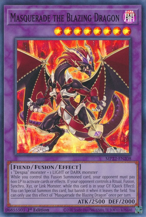 Masquerade the Blazing Dragon [MP22-EN208] Super Rare | Card Merchant Takapuna