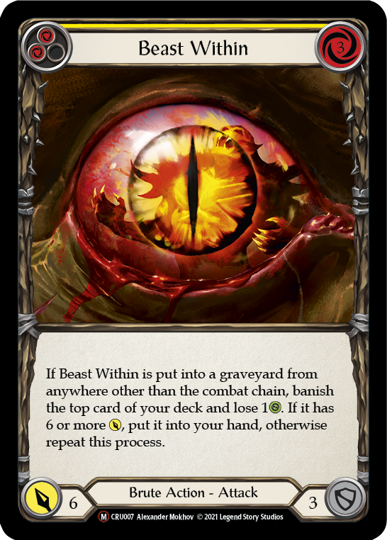 Beast Within [U-CRU007] (Crucible of War Unlimited)  Unlimited Normal | Card Merchant Takapuna