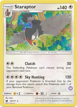 Staraptor (83/111) (Deck Exclusive #22) [Sun & Moon: Trainer Kit - Alolan Sandslash] | Card Merchant Takapuna