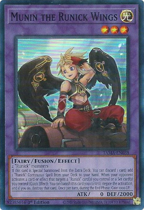 Munin the Runick Wings [TAMA-EN038] Super Rare | Card Merchant Takapuna