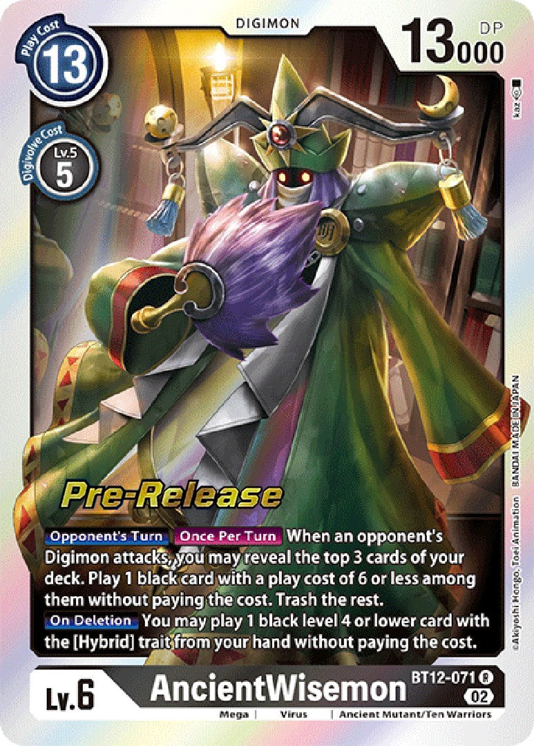 AncientWisemon [BT12-071] [Across Time Pre-Release Cards] | Card Merchant Takapuna