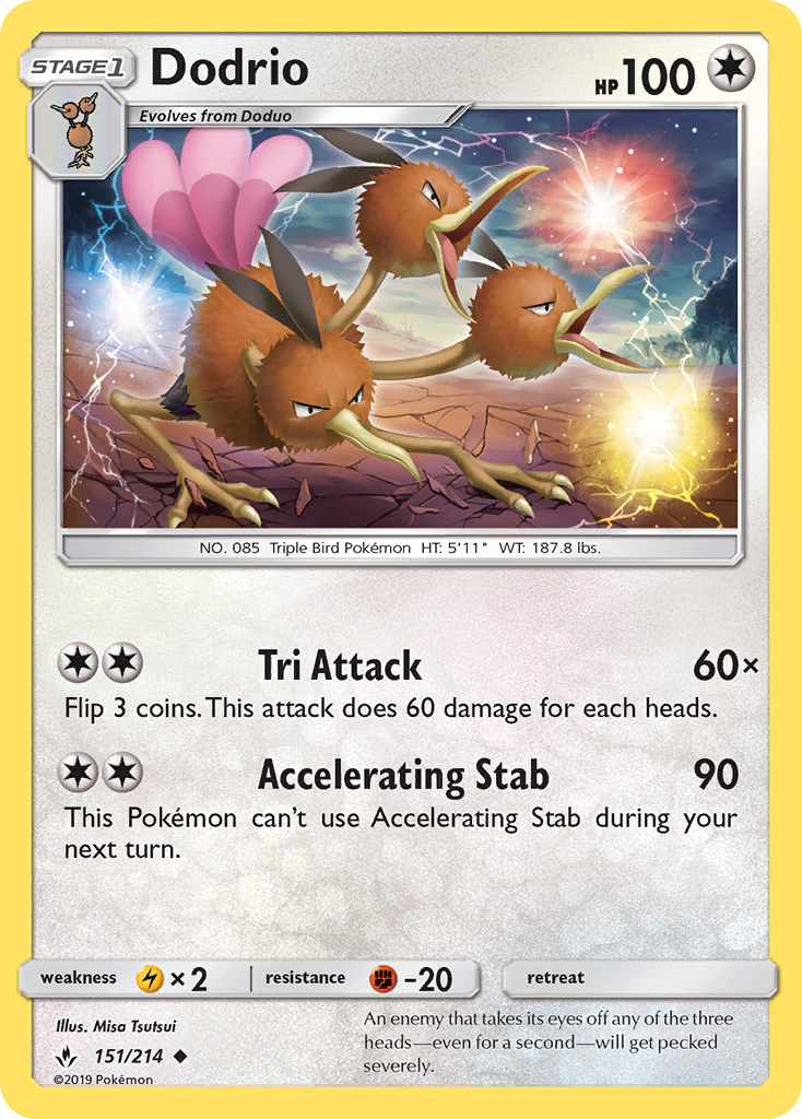 Dodrio (151/214) [Sun & Moon: Unbroken Bonds] | Card Merchant Takapuna