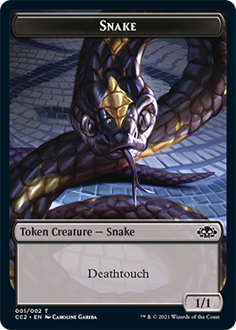 Snake // Zombie Double-Sided Token [Commander Collection: Black Tokens] | Card Merchant Takapuna