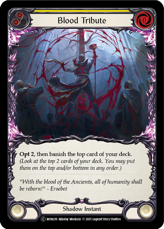 Blood Tribute (Yellow) [U-MON216] (Monarch Unlimited)  Unlimited Normal | Card Merchant Takapuna