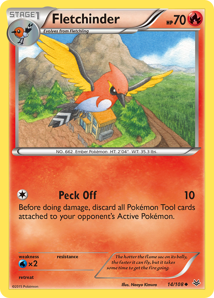 Fletchinder (14/108) [XY: Roaring Skies] | Card Merchant Takapuna