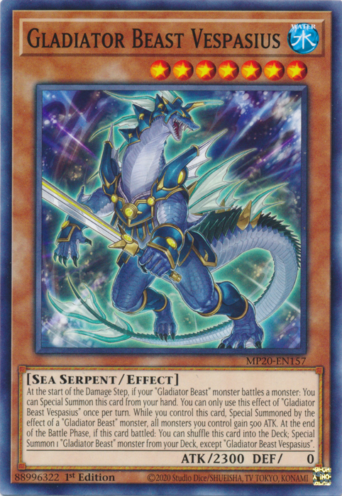 Gladiator Beast Vespasius [MP20-EN157] Common | Card Merchant Takapuna