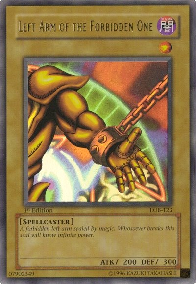 Left Arm of the Forbidden One [LOB-123] Ultra Rare | Card Merchant Takapuna