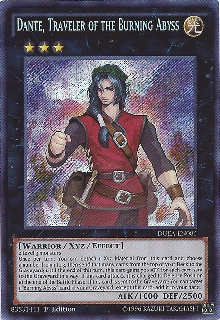 Dante, Traveler of the Burning Abyss [DUEA-EN085] Secret Rare | Card Merchant Takapuna