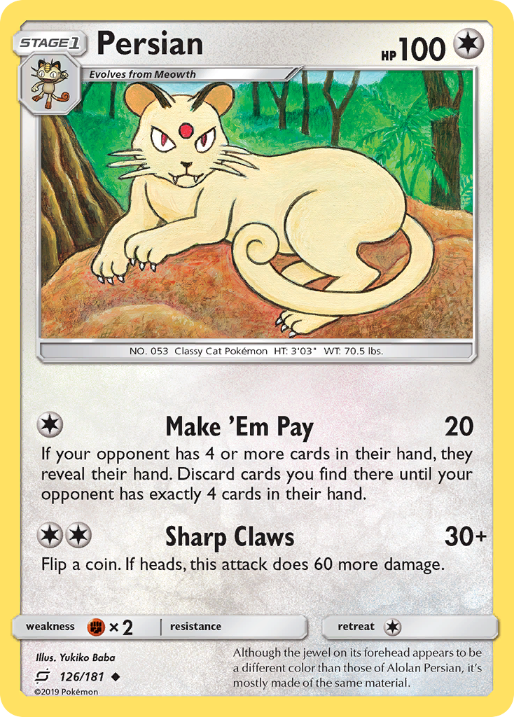 Persian (126/181) [Sun & Moon: Team Up] | Card Merchant Takapuna