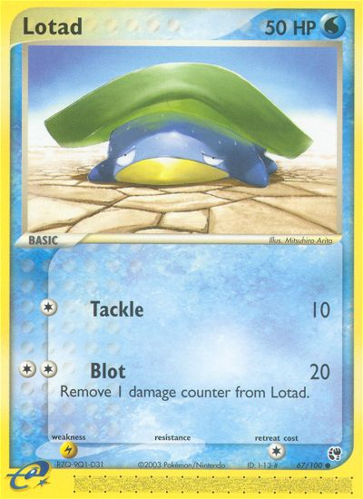 Lotad (67/100) [EX: Sandstorm] | Card Merchant Takapuna