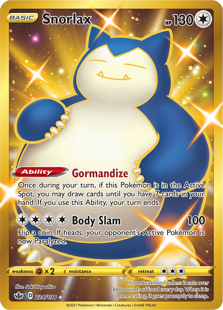 Snorlax (224/198) [Sword & Shield: Chilling Reign] | Card Merchant Takapuna