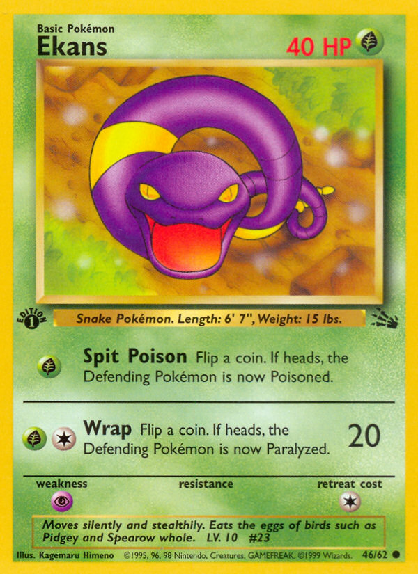 Ekans (46/62) [Fossil 1st Edition] | Card Merchant Takapuna