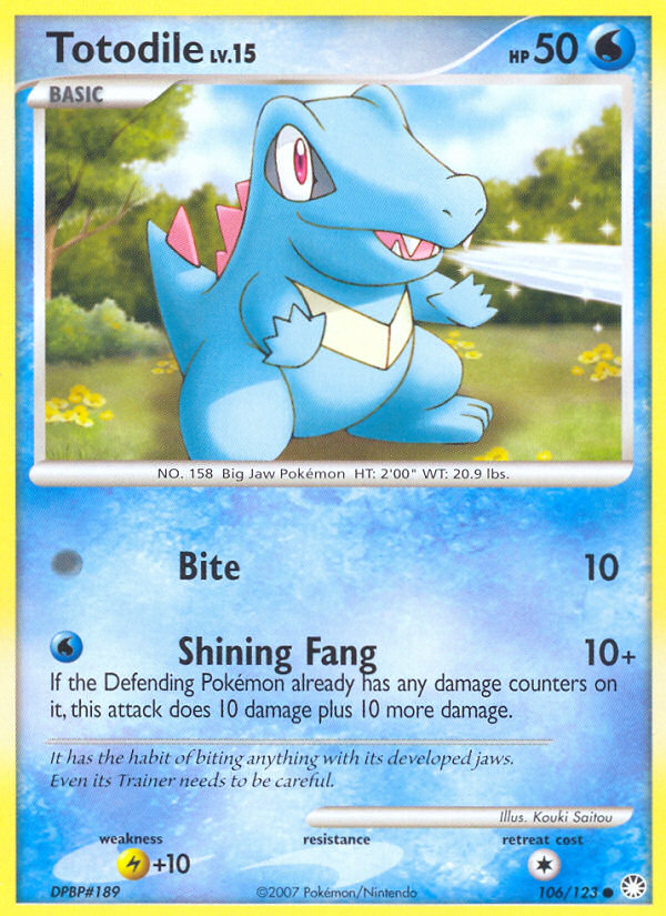 Totodile (106/123) [Diamond & Pearl: Mysterious Treasures] | Card Merchant Takapuna