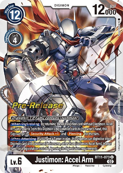 Justimon: Accel Arm [BT11-073] [Dimensional Phase Pre-Release Promos] | Card Merchant Takapuna