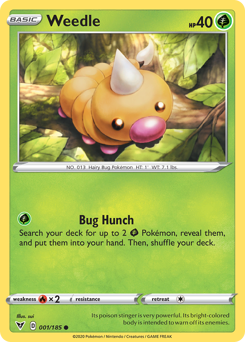 Weedle (001/185) [Sword & Shield: Vivid Voltage] | Card Merchant Takapuna