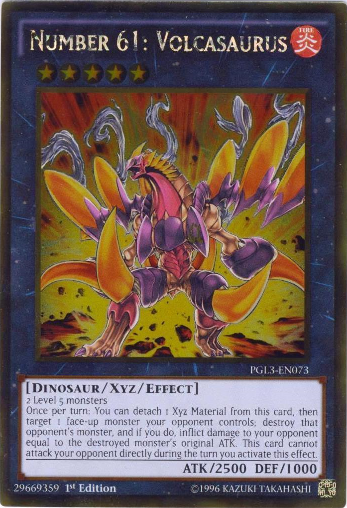 Number 61: Volcasaurus [PGL3-EN073] Gold Rare | Card Merchant Takapuna