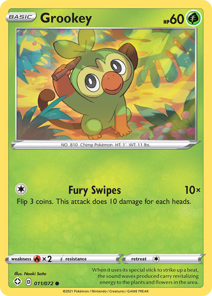 Grookey (011/072) [Sword & Shield: Shining Fates] | Card Merchant Takapuna