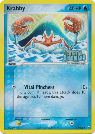 Krabby (54/100) (Stamped) [EX: Crystal Guardians] | Card Merchant Takapuna