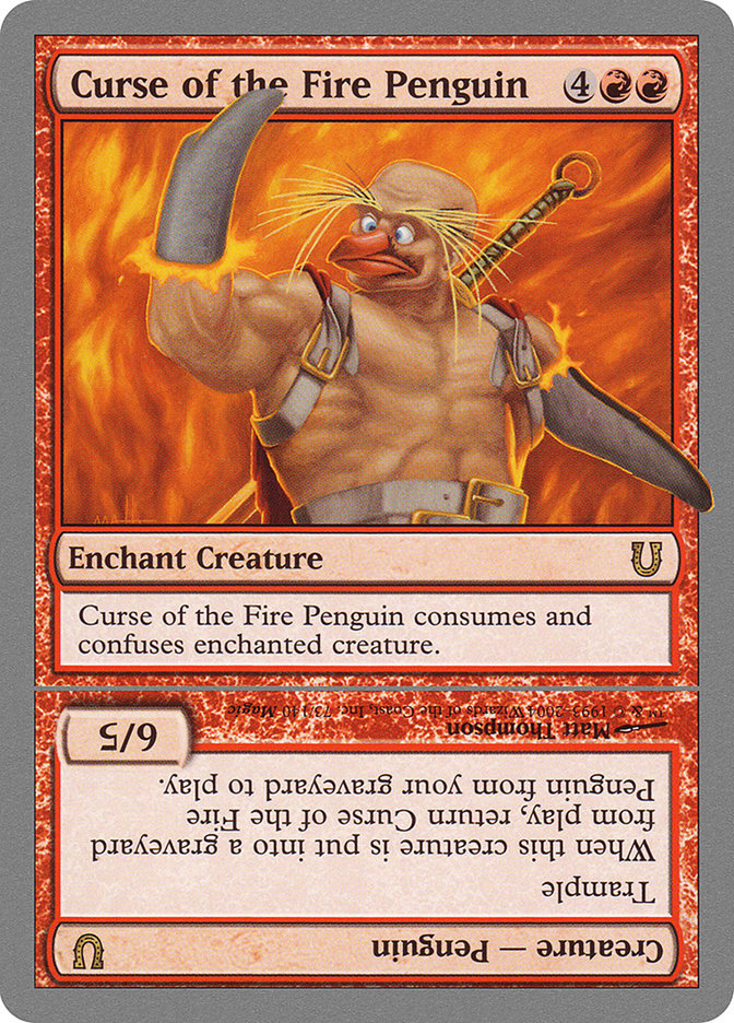 Curse of the Fire Penguin // Curse of the Fire Penguin Creature [Unhinged] | Card Merchant Takapuna