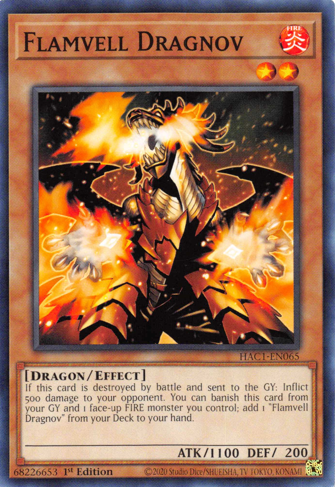 Flamvell Dragnov [HAC1-EN065] Common | Card Merchant Takapuna