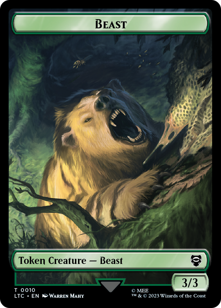 Beast // Treefolk Double Sided Token [The Lord of the Rings: Tales of Middle-Earth Commander Tokens] | Card Merchant Takapuna