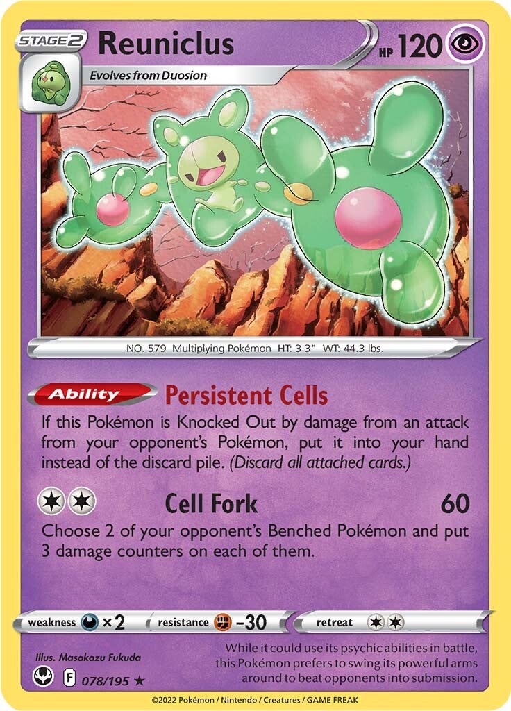 Reuniclus (078/195) [Sword & Shield: Silver Tempest] | Card Merchant Takapuna