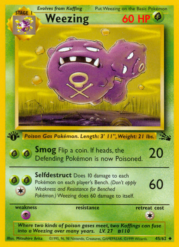 Weezing (45/62) [Fossil 1st Edition] | Card Merchant Takapuna