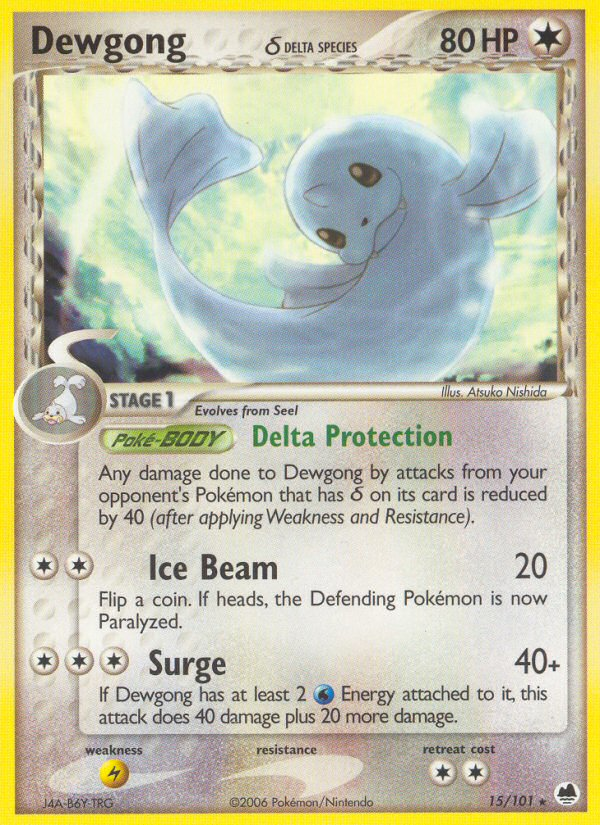 Dewgong (15/101) (Delta Species) [EX: Dragon Frontiers] | Card Merchant Takapuna