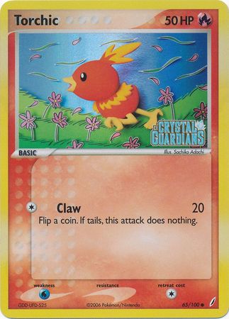 Torchic (65/100) (Stamped) [EX: Crystal Guardians] | Card Merchant Takapuna