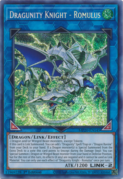 Dragunity Knight - Romulus [MP20-EN145] Prismatic Secret Rare | Card Merchant Takapuna