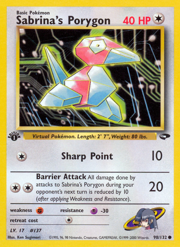 Sabrina's Porygon (98/132) [Gym Challenge 1st Edition] | Card Merchant Takapuna