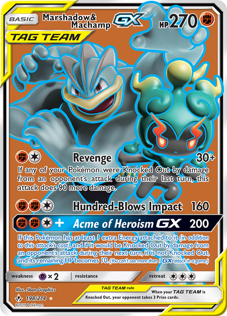 Marshadow & Machamp GX (198/214) [Sun & Moon: Unbroken Bonds] | Card Merchant Takapuna