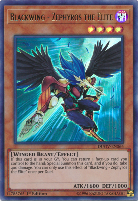 Blackwing - Zephyros the Elite [DUOV-EN066] Ultra Rare | Card Merchant Takapuna