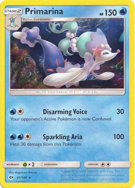 Primarina (41/149) (Water Web Holo) [Sun & Moon: Base Set] | Card Merchant Takapuna