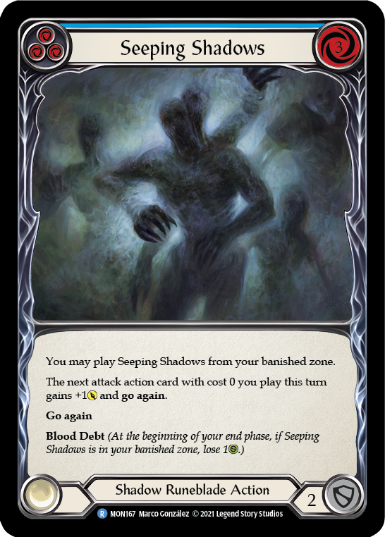 Seeping Shadows (Blue) [MON167-RF] (Monarch)  1st Edition Rainbow Foil | Card Merchant Takapuna