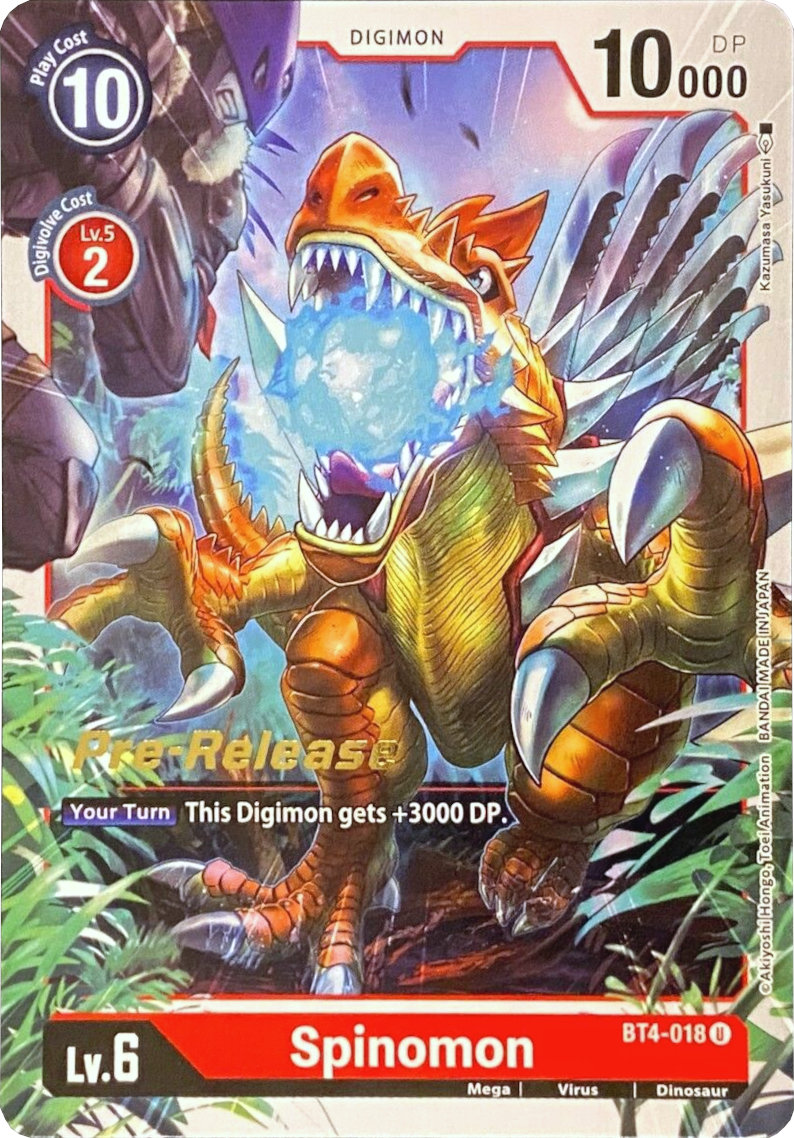 Spinomon [BT4-018] [Great Legend Pre-Release Promos] | Card Merchant Takapuna