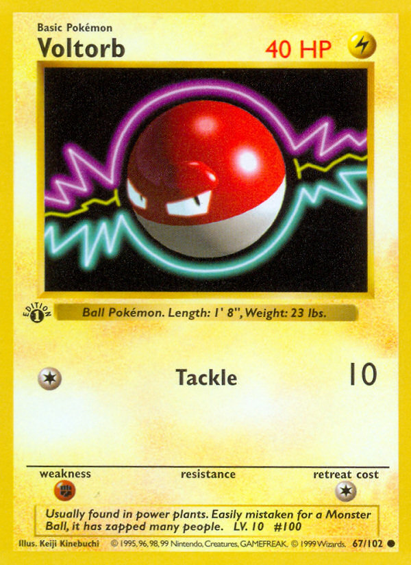 Voltorb (67/102) (Shadowless) [Base Set 1st Edition] | Card Merchant Takapuna