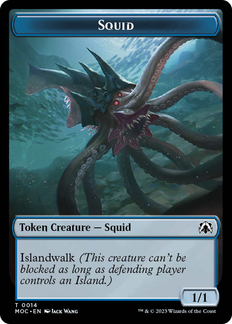 Squid // Human (26) Double-Sided Token [March of the Machine Commander Tokens] | Card Merchant Takapuna