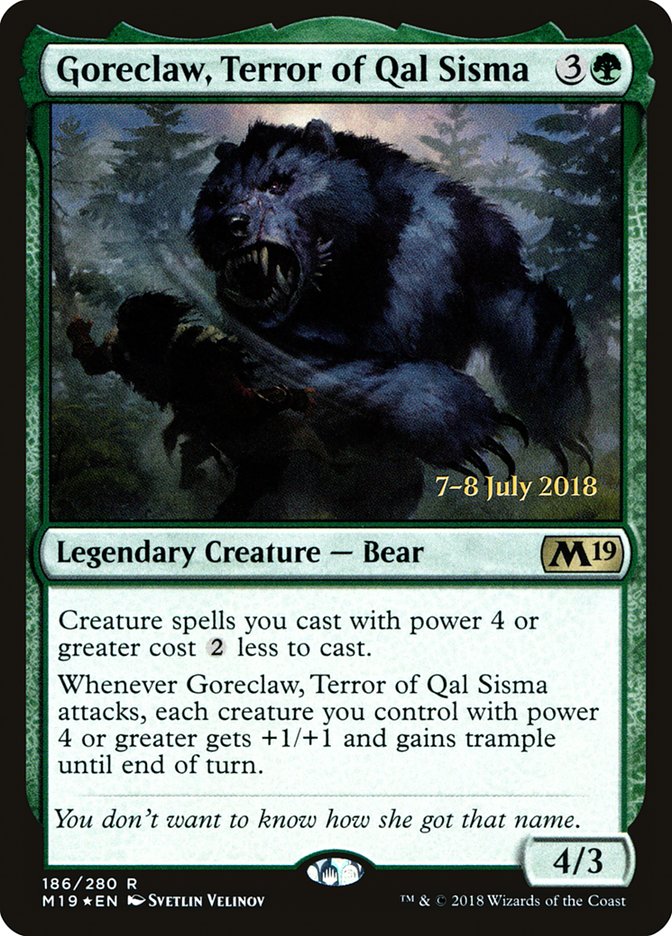 Goreclaw, Terror of Qal Sisma [Core Set 2019 Prerelease Promos] | Card Merchant Takapuna