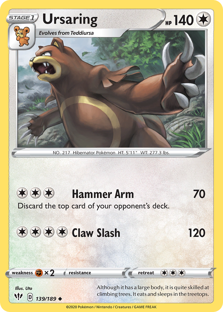 Ursaring (139/189) [Sword & Shield: Darkness Ablaze] | Card Merchant Takapuna