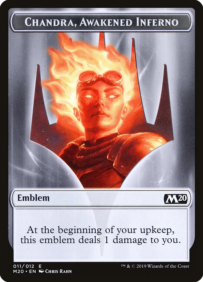 Chandra, Awakened Inferno Emblem [Core Set 2020 Tokens] | Card Merchant Takapuna