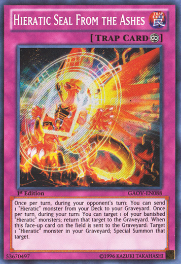 Hieratic Seal From the Ashes [GAOV-EN088] Secret Rare | Card Merchant Takapuna