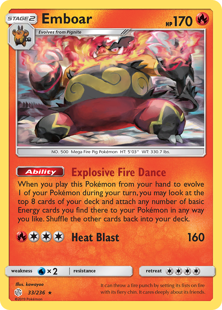 Emboar (33/236) [Sun & Moon: Cosmic Eclipse] | Card Merchant Takapuna