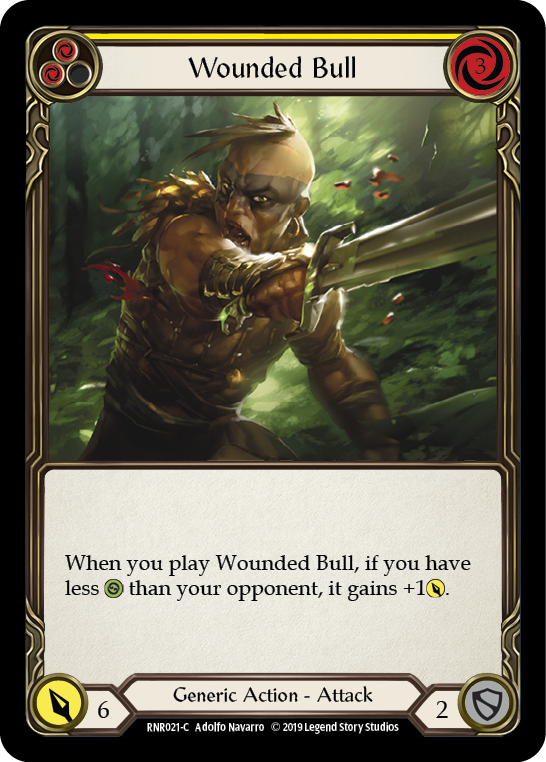 Wounded Bull (Yellow) [RNR021-C] (Rhinar Hero Deck)  1st Edition Normal | Card Merchant Takapuna