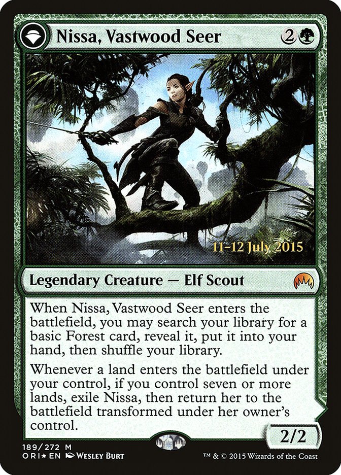 Nissa, Vastwood Seer // Nissa, Sage Animist [Magic Origins Prerelease Promos] | Card Merchant Takapuna