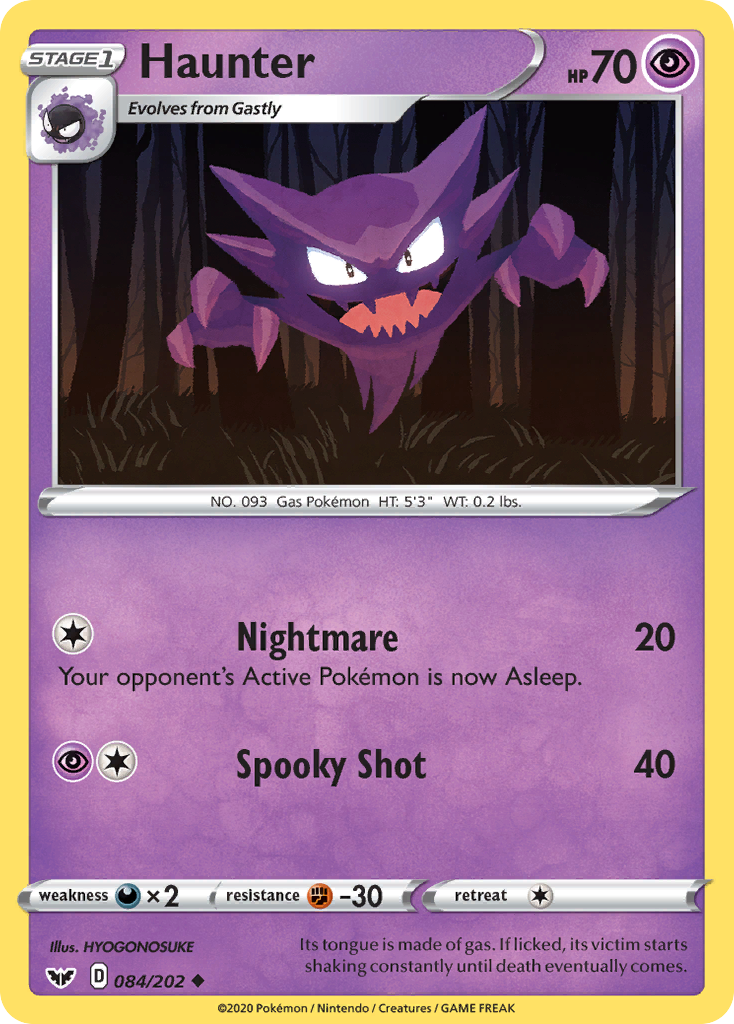 Haunter (084/202) [Sword & Shield: Base Set] | Card Merchant Takapuna