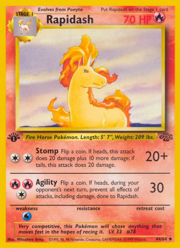 Rapidash (44/64) [Jungle 1st Edition] | Card Merchant Takapuna