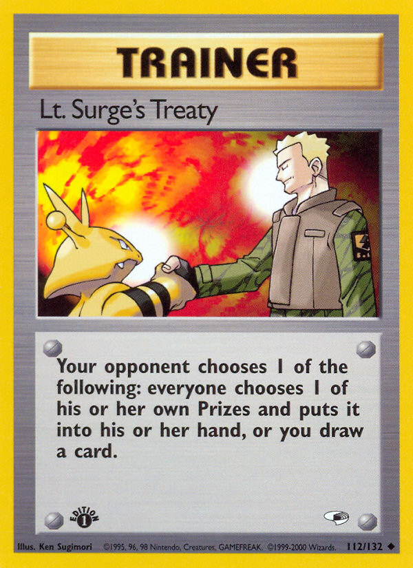 Lt. Surge's Treaty (112/132) [Gym Heroes 1st Edition] | Card Merchant Takapuna